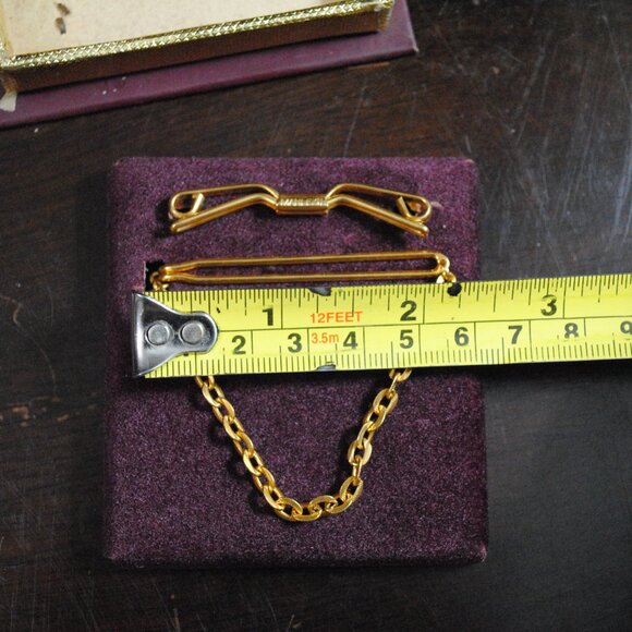 Vintage Manleigh Tie Clip & Collar Bar Clip Set with Original Box - Picture 15 of 15